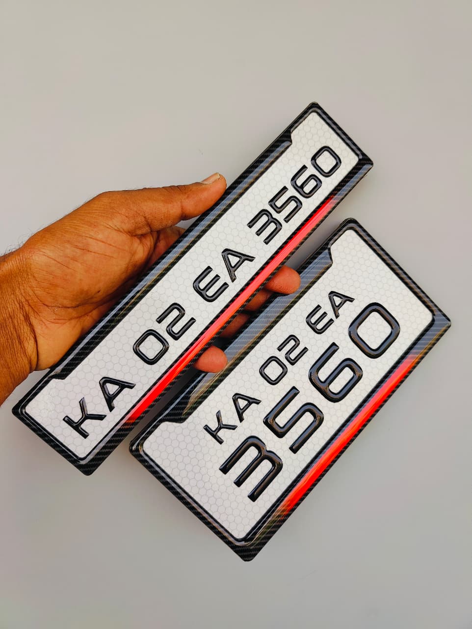 buy Custom fancy bike number plate with premium 3D gel lettering design
